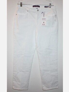 Gloria Vanderbilt White Amanda Jeans Sz 14 Short Classic Rise Stretch Denim NWT